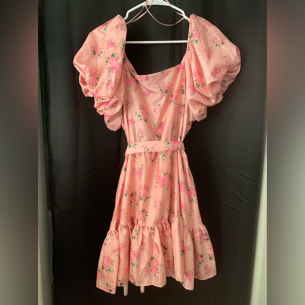 Women's Cécile Puff Sleeve Dress - LoveShackFancy for Target Pink Melon Size 14 - Picture 6 of 9